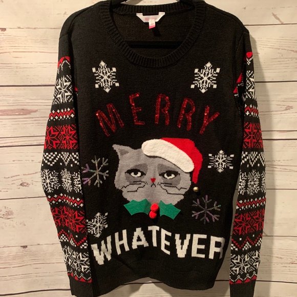 grumpy cat christmas sweater